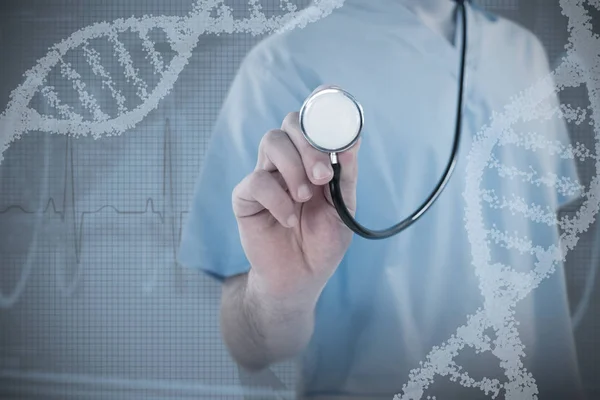 Surgeon holding stethoscope — Stock Photo, Image