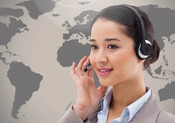 Customer service vrouw in hoofdtelefoon — Stockfoto