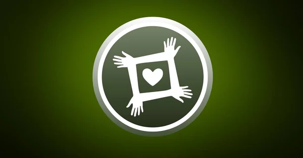 Charity icon against green background — Stock Photo, Image