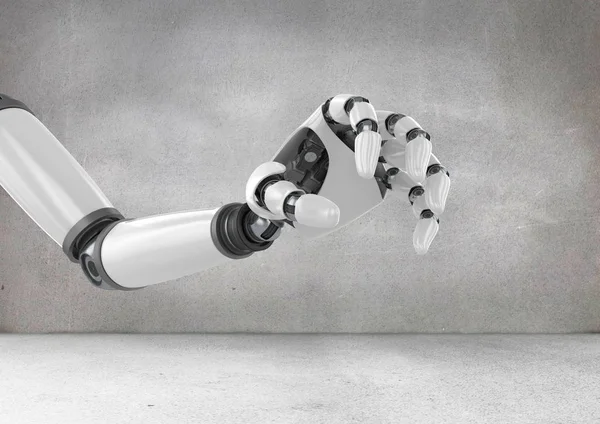 灰色の背景に対してロボットハンド — ストック写真