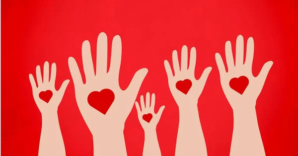 Caridad con símbolo del corazón en las manos — Foto de Stock