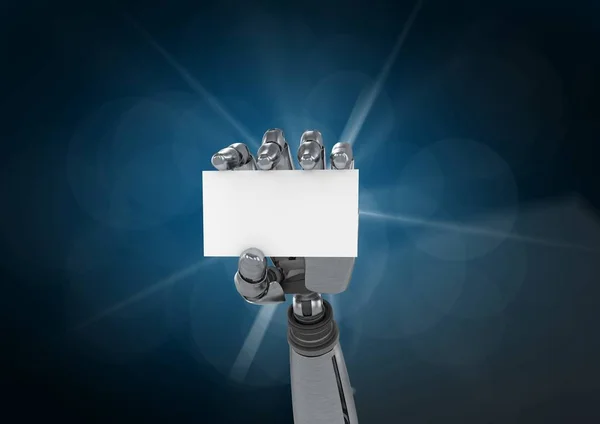 Robot hand holding placard — Stock Photo, Image