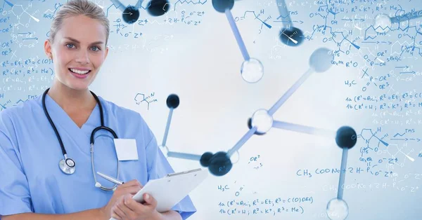 Doctor writing on clipboard — Stock Photo, Image