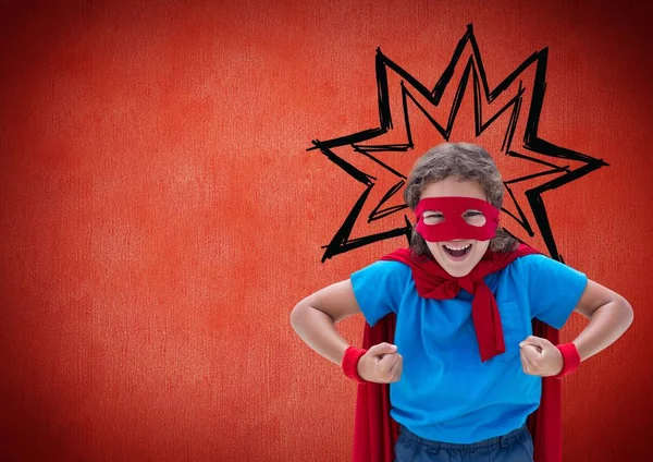 Chica fingiendo ser un superhéroe — Foto de Stock
