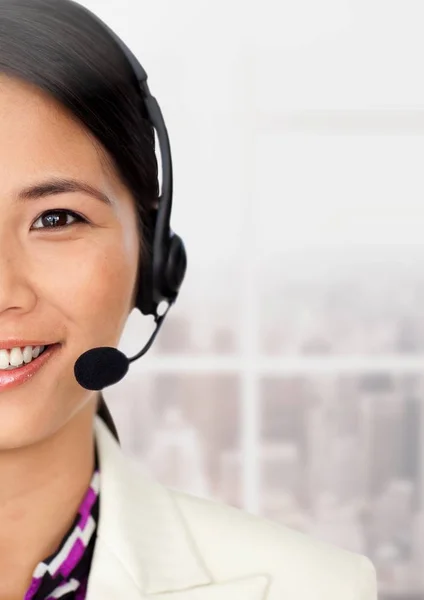 Customer service woman in headset — Stock Photo, Image