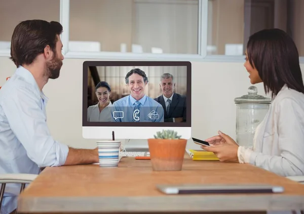 Business people having a video call — Stock Photo, Image