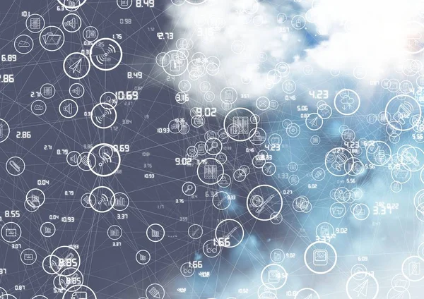 Digitale compositie voor het verbinden van pictogrammen — Stockfoto