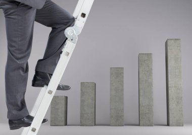 businessman climbing ladder of success clipart