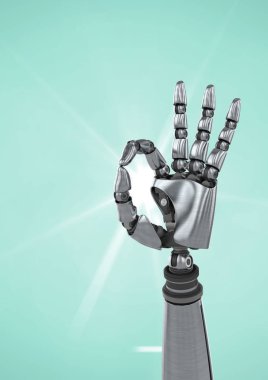 robot hand showing ok sign  clipart