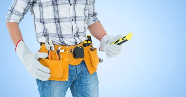 Handy man standing with tools — Stock Photo, Image