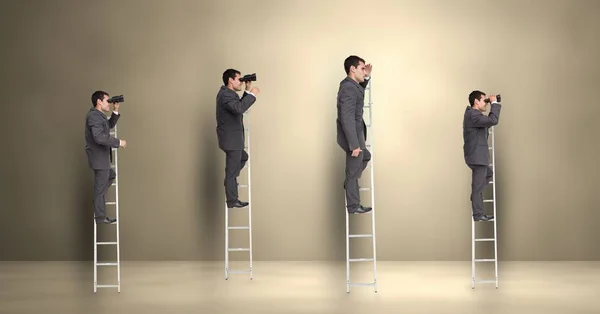 Businessman looking through binoculars — Stock Photo, Image