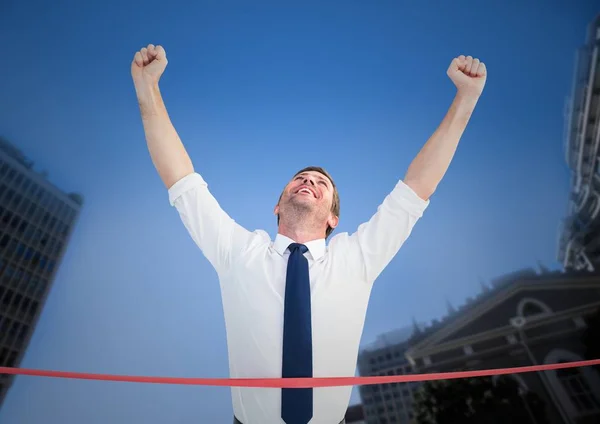 Zakenman winnen van de race — Stockfoto