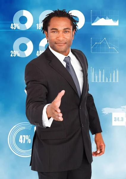 Businessman offering hands for handshake — Stock Photo, Image