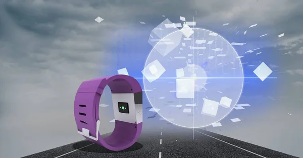 Smart Watch auf der Autobahn — Stockfoto