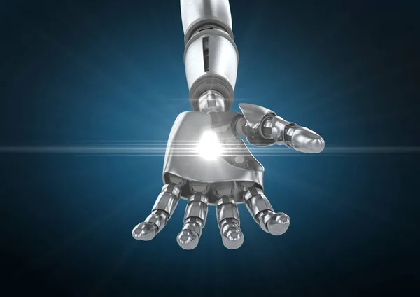 Robot hand met wit licht — Stockfoto