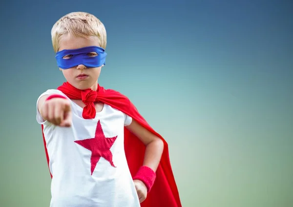 Boy pretending to be a superhero — Stock Photo, Image