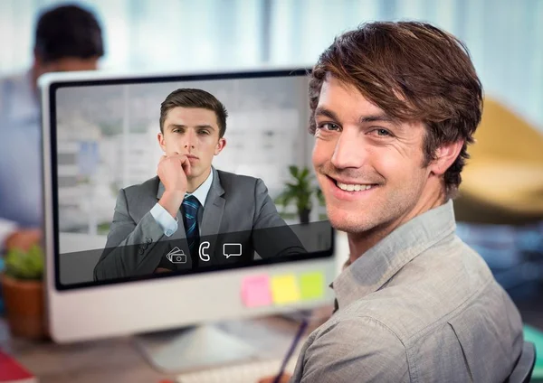 Business people having video chat — Stock Photo, Image