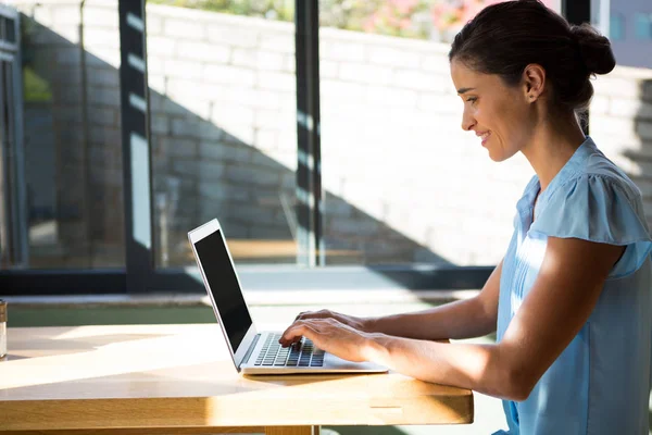 Vrouwelijke uitvoerend bezig met laptop — Stockfoto