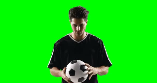 Bir futbol Futbol oyuncu — Stok video