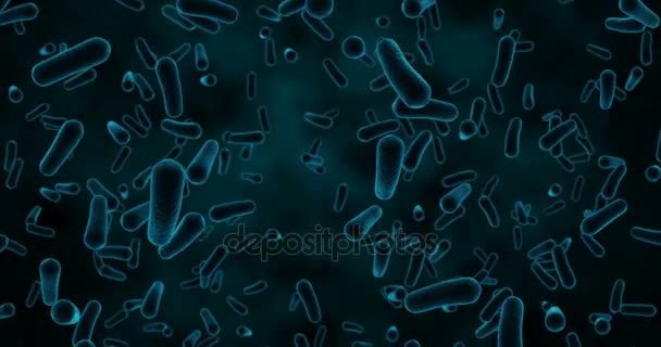 Digitally generated virus cells and bacteria against brown background — Stock Video