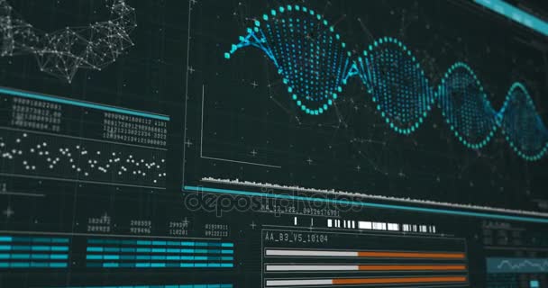 Цифрове генерування структури ДНК — стокове відео