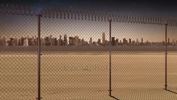 Animación de fronteras conceptuales para la ciudad moderna — Vídeos de Stock