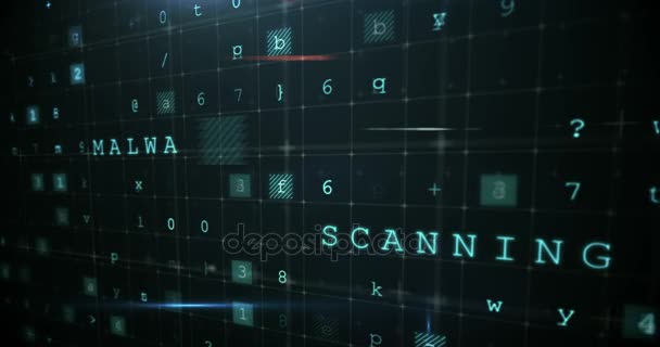 Señal de advertencia generada digitalmente por fraude en línea — Vídeo de stock