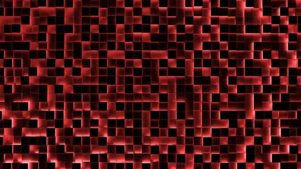 Röda upplysta blocken flyttar upp och ner mönster — Stockvideo