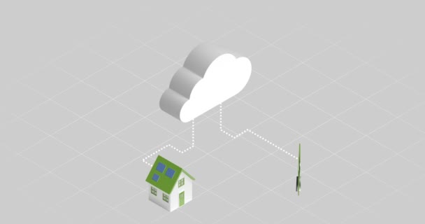 Electrodomésticos conectados a través de la computación en nube — Vídeo de stock