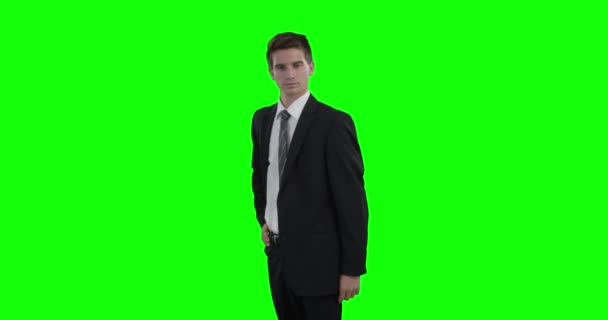 Businessman using futuristic digital screen — Stock Video