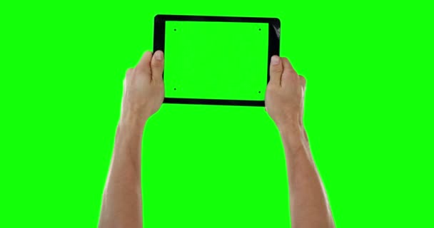 Handen met digitale Tablet PC — Stockvideo