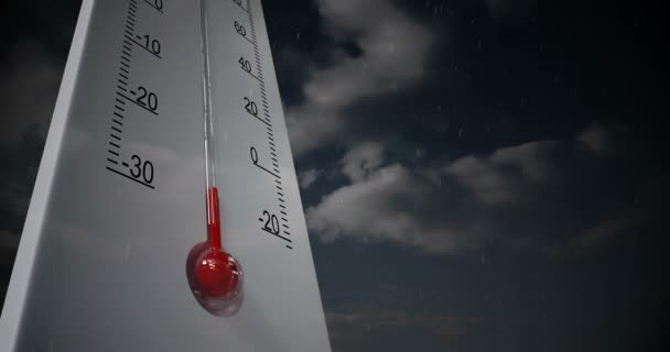Vídeo compuesto digital de termómetro gigante — Vídeos de Stock