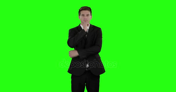 Businessman using futuristic digital screen — Stock Video