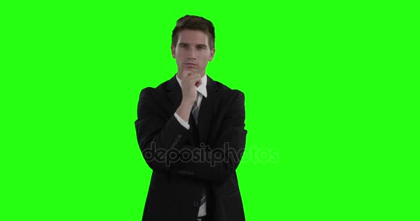 Businessman using futuristic digital screen — Stock Video