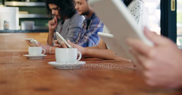 Friends using digital tablet — Stock Video