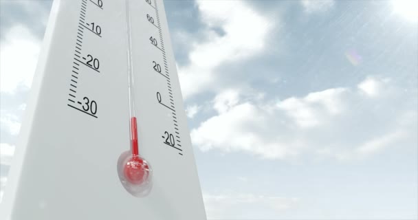 Digitales Composite-Video eines riesigen Thermometers — Stockvideo