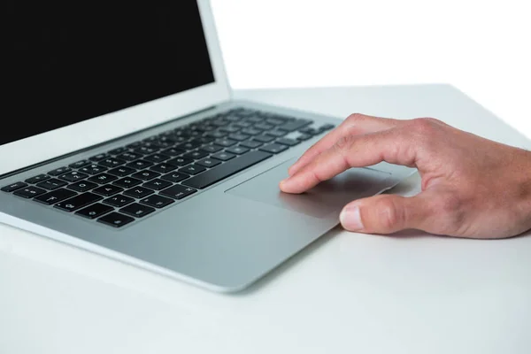 Hand of executive using laptop — Stock Photo, Image