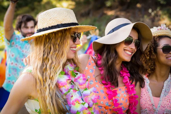 Group of friends standing together in park — Stock Photo, Image