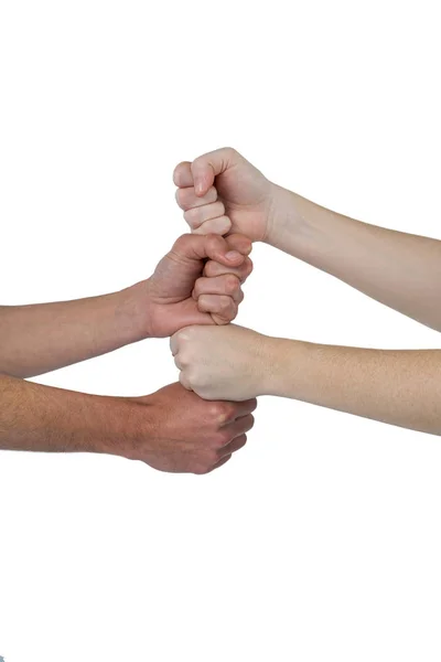 People stacking their fists — Stock Photo, Image