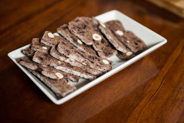 Baked snacks on tray — Stock Photo, Image