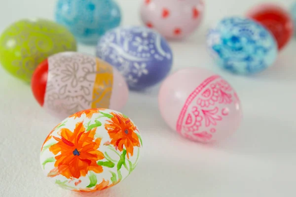 Colorful Easter eggs on white background — Stock Photo, Image