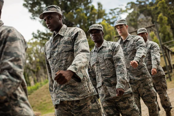 Group of military soldiers in a training session — Stock Photo, Image