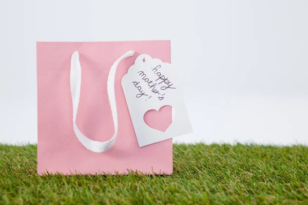 Mutlu anneler günü kartı kağıt çanta — Stok fotoğraf