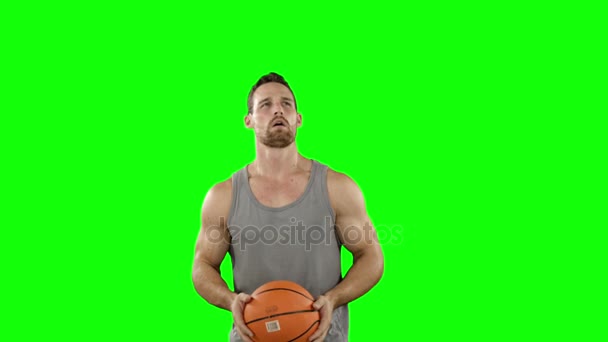 Jugador jugando baloncesto — Vídeos de Stock