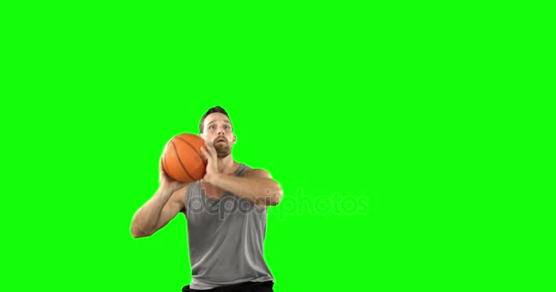 Giocatore che gioca a basket — Video Stock