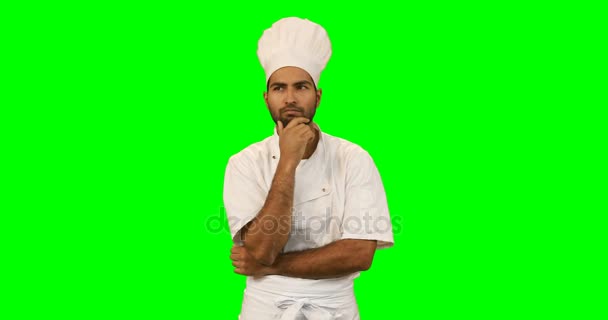 Chef toccare schermo invisibile — Video Stock