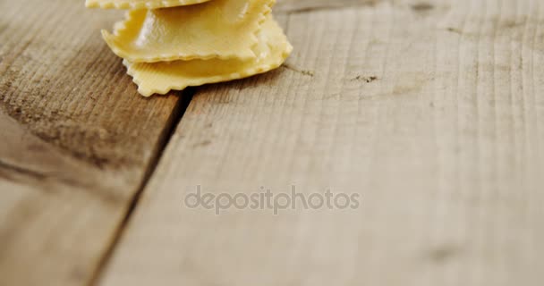 Stack of ravioli pasta — Stock Video