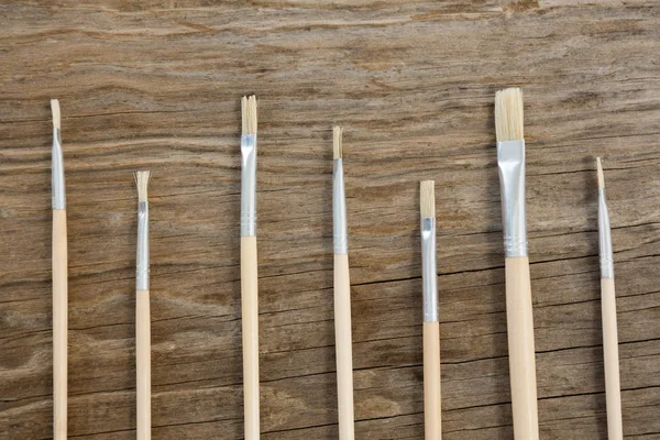 Various paintbrush arranged in a row — Stock Photo, Image