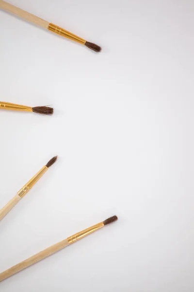 Paint brushes against white background — Stock Photo, Image