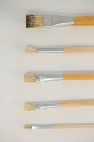 Escovas planas organizadas em uma fileira — Fotografia de Stock